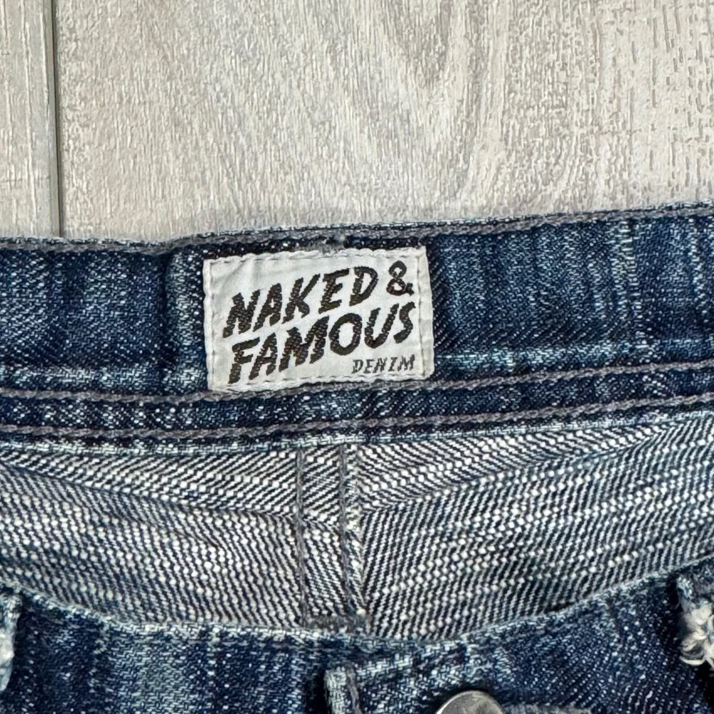 Naked & Famous Weird Guy Jeans Mens 33 Blue Frankenstein Raw Japanese Denim